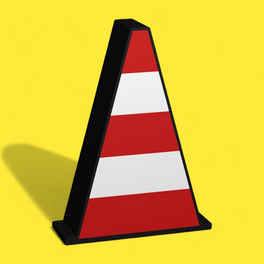 Leitkegel - Verkehrszeichen / Verkehrsschild / Warnzeichen Auto LED Lampe - Leuchtbox