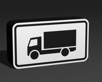 LKW - Verkehrszeichen / Verkehrsschild / Warnzeichen Auto LED Lampe - Leuchtbox