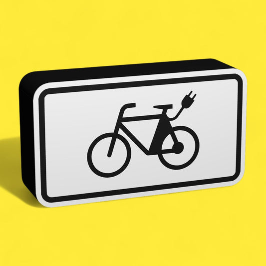E-Bike - Verkehrszeichen / Verkehrsschild / Warnzeichen Auto LED Lampe - Leuchtbox