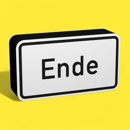 Ende - Verkehrszeichen / Verkehrsschild / Warnzeichen Auto LED Lampe - Leuchtbox