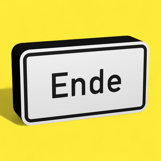 Ende - Verkehrszeichen / Verkehrsschild / Warnzeichen Auto LED Lampe - Leuchtbox