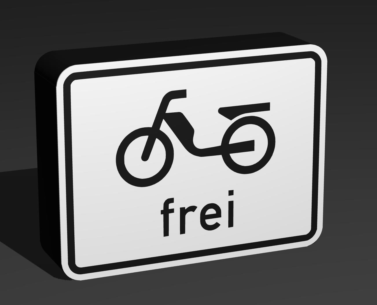 Mofas frei - Verkehrszeichen / Verkehrsschild / Warnzeichen Auto LED Lampe - Leuchtbox