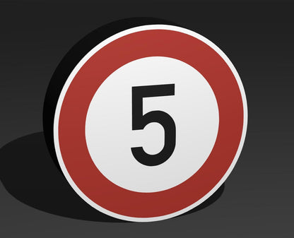 5 KMH Geschwindigkeitsbegrenzung - Verkehrszeichen / Verkehrsschild / Warnzeichen Auto LED Lampe - Leuchtbox