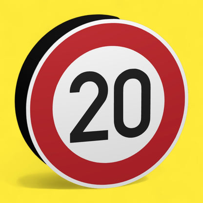 20 KMH Geschwindigkeitsbegrenzung - Verkehrszeichen / Verkehrsschild / Warnzeichen Auto LED Lampe - Leuchtbox
