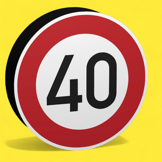 40 KMH Geschwindigkeitsbegrenzung - Verkehrszeichen / Verkehrsschild / Warnzeichen Auto LED Lampe - Leuchtbox