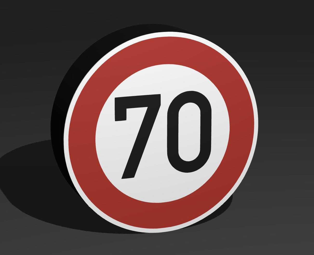 70 KMH Geschwindigkeitsbegrenzung - Verkehrszeichen / Verkehrsschild / Warnzeichen Auto LED Lampe - Leuchtbox