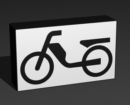 Sinnbild Mofa - Verkehrszeichen / Verkehrsschild / Warnzeichen Auto LED Lampe - Leuchtbox