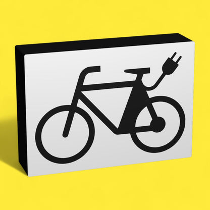 Sinnbild E-Bike - Verkehrszeichen / Verkehrsschild / Warnzeichen Auto LED Lampe - Leuchtbox