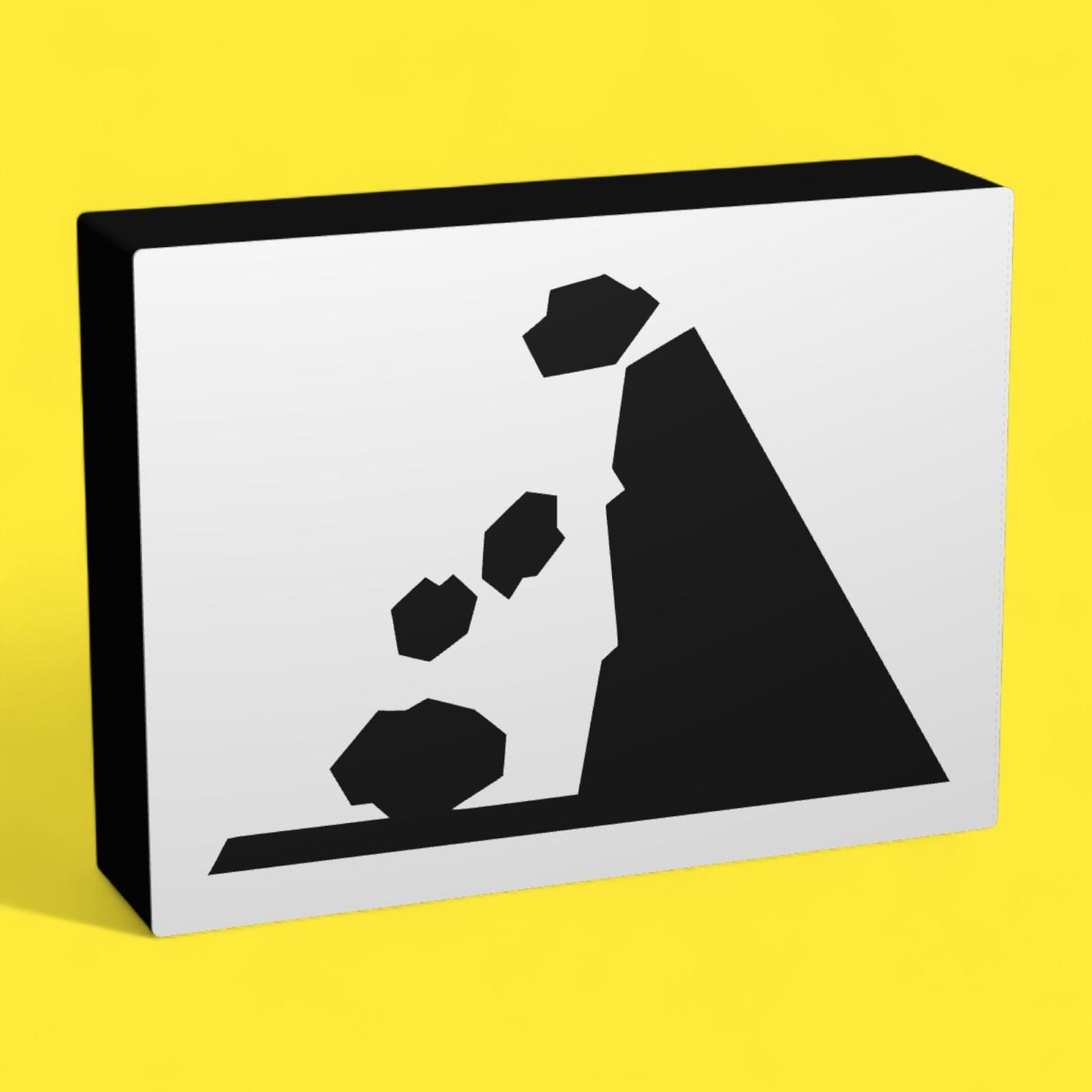 Sinnbild Steinschlag - Verkehrszeichen / Verkehrsschild / Warnzeichen Auto LED Lampe - Leuchtbox