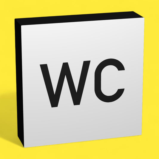 WC - Verkehrszeichen / Verkehrsschild / Warnzeichen Auto LED Lampe - Leuchtbox