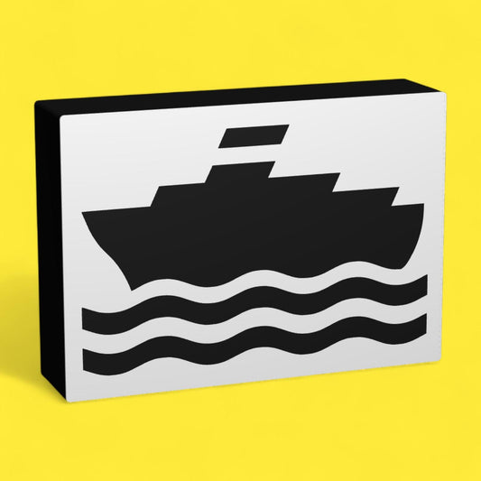 Fähre - Verkehrszeichen / Verkehrsschild / Warnzeichen Auto LED Lampe - Leuchtbox