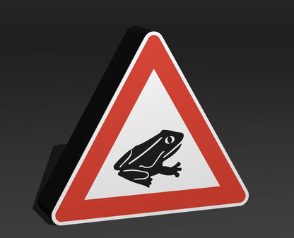 Amphibienwanderung - Verkehrszeichen / Verkehrsschild / Warnzeichen Auto LED Lampe - Leuchtbox
