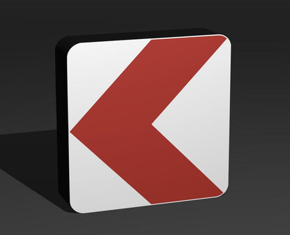 Richtungstafel in Kurven - Verkehrszeichen / Verkehrsschild / Warnzeichen Auto LED Lampe - Leuchtbox