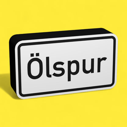 Ölspur - Verkehrszeichen / Verkehrsschild / Warnzeichen Auto LED Lampe - Leuchtbox