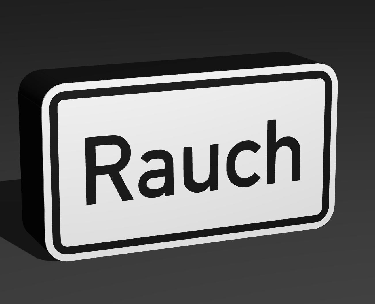 Rauch - Verkehrszeichen / Verkehrsschild / Warnzeichen Auto LED Lampe - Leuchtbox