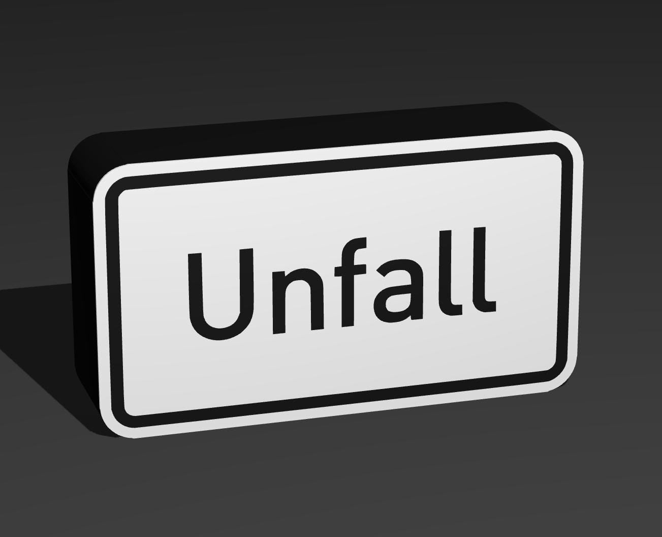 Unfall - Verkehrszeichen / Verkehrsschild / Warnzeichen Auto LED Lampe - Leuchtbox