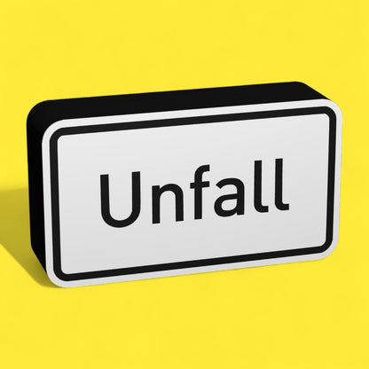 Unfall - Verkehrszeichen / Verkehrsschild / Warnzeichen Auto LED Lampe - Leuchtbox