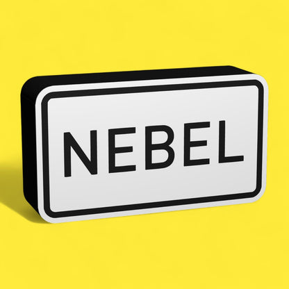 Nebel - Verkehrszeichen / Verkehrsschild / Warnzeichen Auto LED Lampe - Leuchtbox