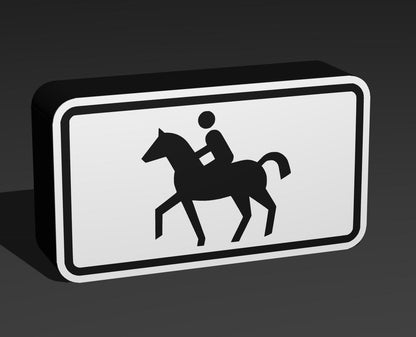 Reiter - Verkehrszeichen / Verkehrsschild / Warnzeichen Auto LED Lampe - Leuchtbox