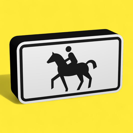 Reiter - Verkehrszeichen / Verkehrsschild / Warnzeichen Auto LED Lampe - Leuchtbox