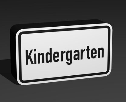 Kindergarten - Verkehrszeichen / Verkehrsschild / Warnzeichen Auto LED Lampe - Leuchtbox