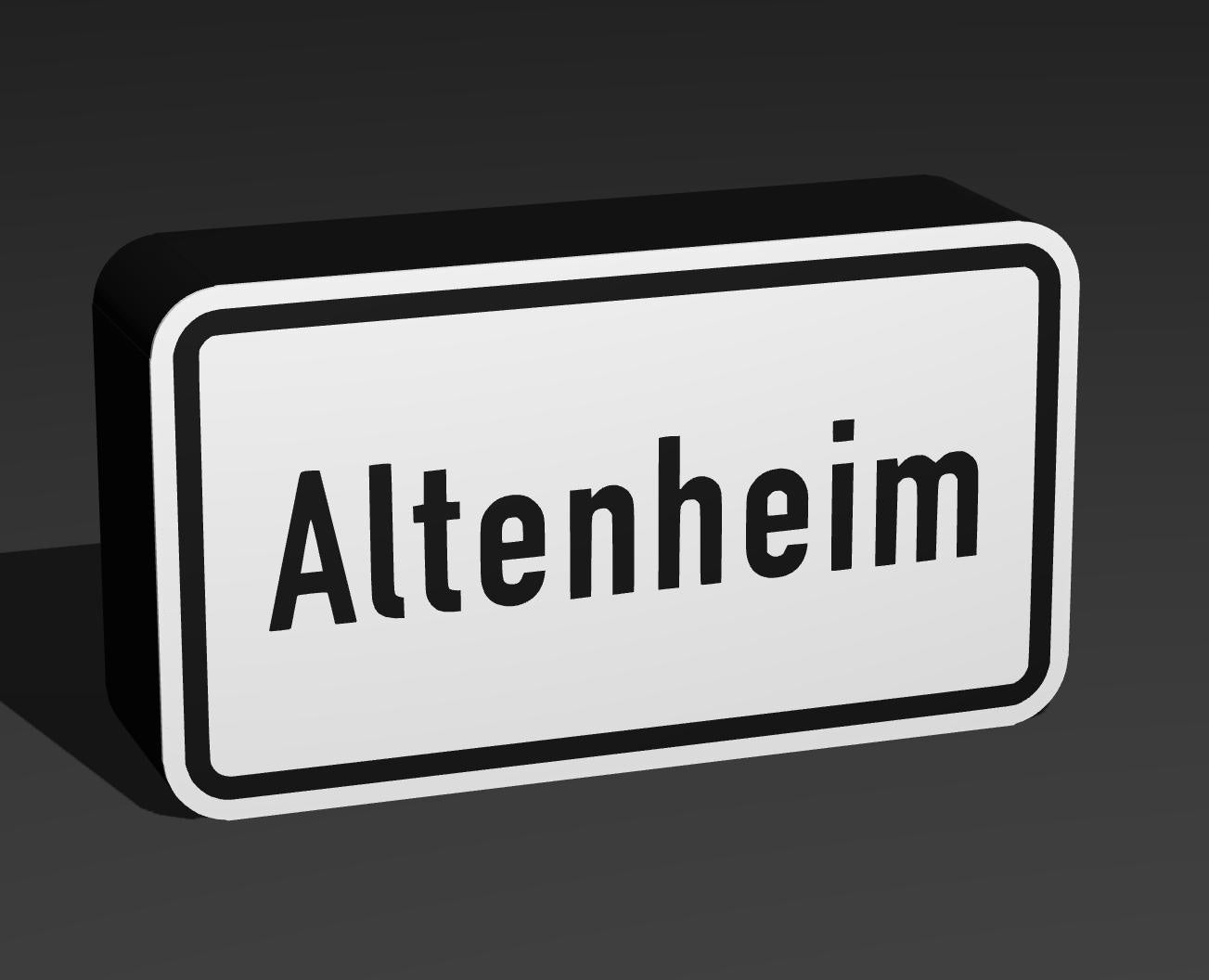 Altenheim - Verkehrszeichen / Verkehrsschild / Warnzeichen Auto LED Lampe - Leuchtbox