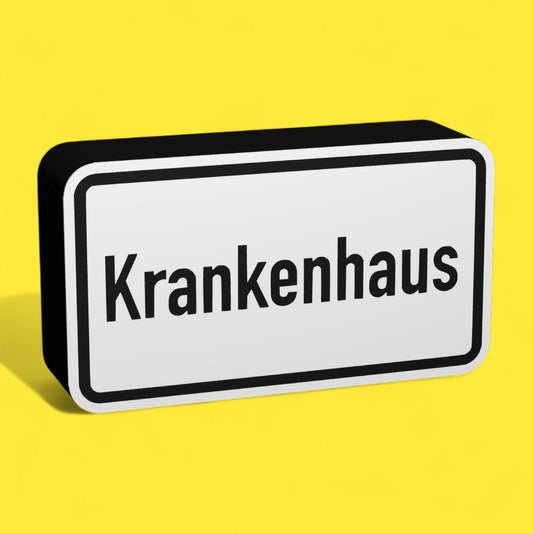 Krankenhaus - Verkehrszeichen / Verkehrsschild / Warnzeichen Auto LED Lampe - Leuchtbox