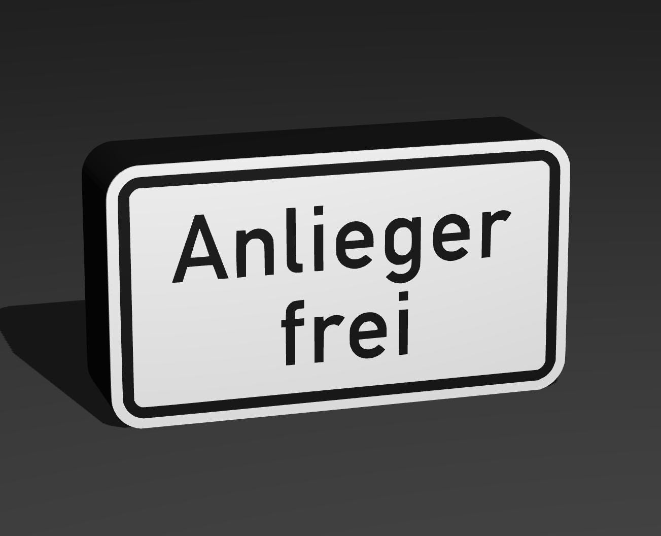 Anlieger frei - Verkehrszeichen / Verkehrsschild / Warnzeichen Auto LED Lampe - Leuchtbox