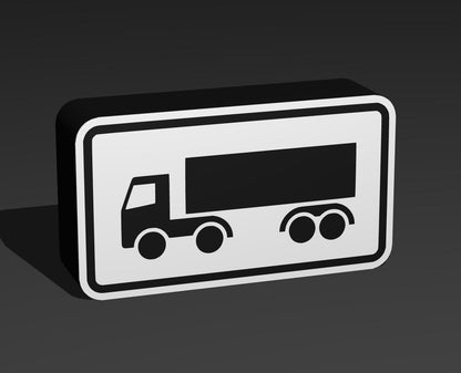 Sattelkraftfahrzeuge - Verkehrszeichen / Verkehrsschild / Warnzeichen Auto LED Lampe - Leuchtbox