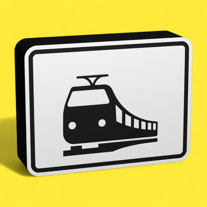 Schienenbahn - Verkehrszeichen / Verkehrsschild / Warnzeichen Auto LED Lampe - Leuchtbox