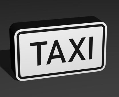 Taxi - Verkehrszeichen / Verkehrsschild / Warnzeichen Auto LED Lampe - Leuchtbox
