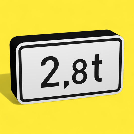 2,8t - Verkehrszeichen / Verkehrsschild / Warnzeichen Auto LED Lampe - Leuchtbox