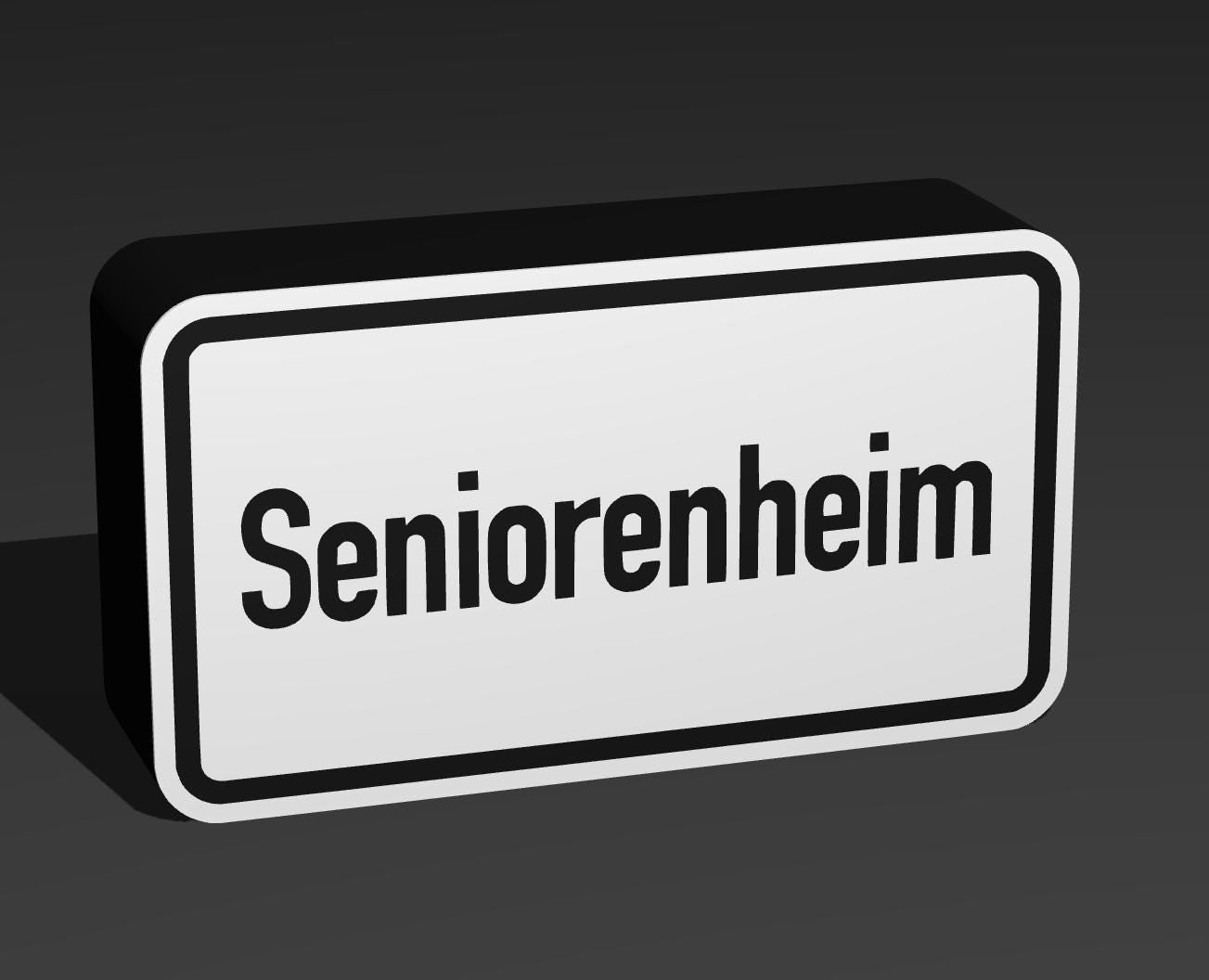 Seniorenheim - Verkehrszeichen / Verkehrsschild / Warnzeichen Auto LED Lampe - Leuchtbox