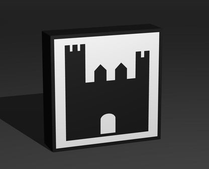 Burg - Verkehrszeichen / Verkehrsschild / Warnzeichen Auto LED Lampe - Leuchtbox