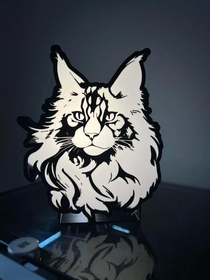 Tier Katze Maine Coon Lampe