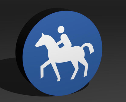 Reitweg - Verkehrszeichen / Verkehrsschild / Warnzeichen Auto LED Lampe - Leuchtbox