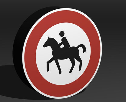 Verbot für Reiter - Verkehrszeichen / Verkehrsschild / Warnzeichen Auto LED Lampe - Leuchtbox