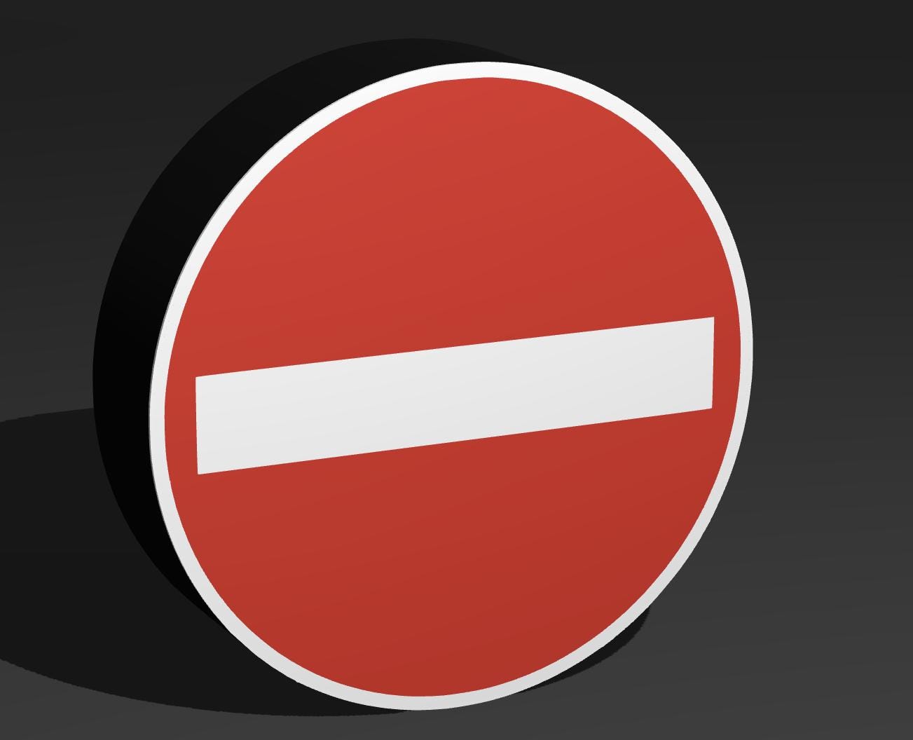 Verbot der Einfahrt / Einfahrt verboten - Verkehrszeichen / Verkehrsschild / Warnzeichen Auto LED Lampe - Leuchtbox