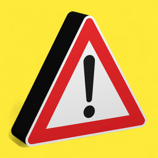 Gefahrstelle - Verkehrszeichen / Verkehrsschild / Warnzeichen Auto LED Lampe - Leuchtbox