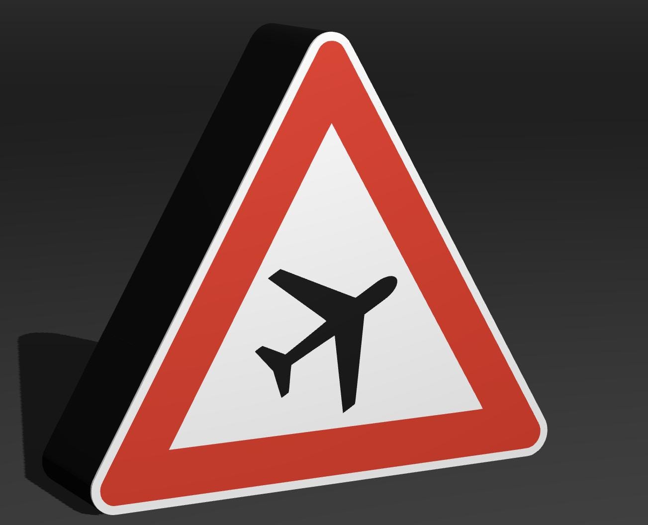 Flugbetrieb - Verkehrszeichen / Verkehrsschild / Warnzeichen Auto LED Lampe - Leuchtbox