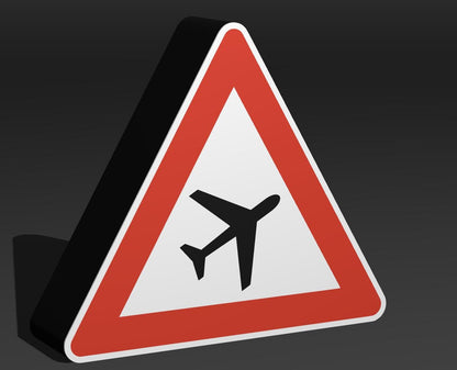 Flugbetrieb - Verkehrszeichen / Verkehrsschild / Warnzeichen Auto LED Lampe - Leuchtbox