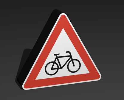 Radverkehr - Verkehrszeichen / Verkehrsschild / Warnzeichen Auto LED Lampe - Leuchtbox
