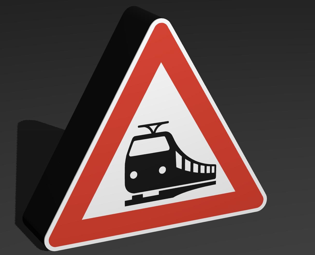 Bahnübergang - Verkehrszeichen / Verkehrsschild / Warnzeichen Auto LED Lampe - Leuchtbox