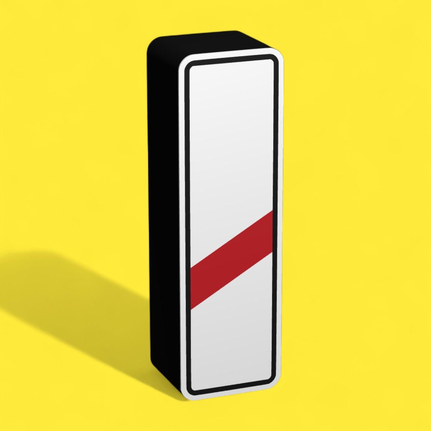 Einstreifige Bake (80m) - Verkehrszeichen / Verkehrsschild / Warnzeichen Auto LED Lampe - Leuchtbox