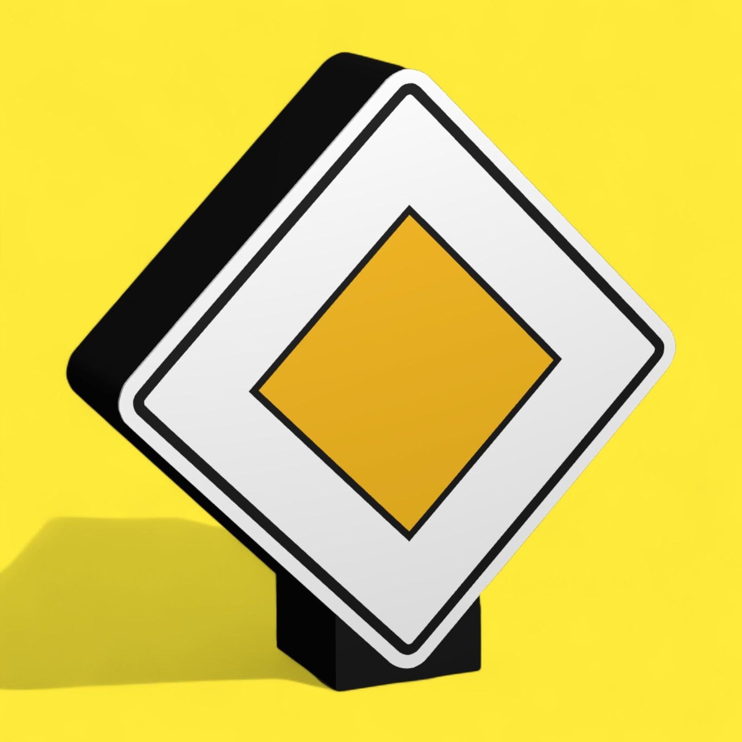 Vorfahrtsstraße - Verkehrszeichen / Verkehrsschild / Warnzeichen Auto LED Lampe - Leuchtbox