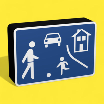 Spielstraße - Verkehrszeichen / Verkehrsschild / Warnzeichen Auto LED Lampe - Leuchtbox