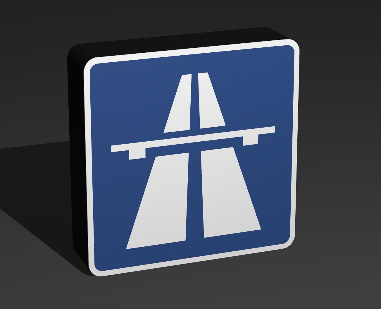 Autobahn - Verkehrszeichen / Verkehrsschild / Warnzeichen Auto LED Lampe - Leuchtbox