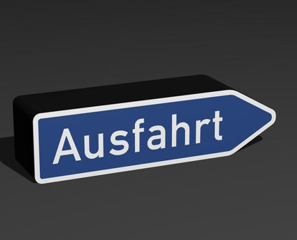 Ausfahrt - Verkehrszeichen / Verkehrsschild / Warnzeichen Auto LED Lampe - Leuchtbox