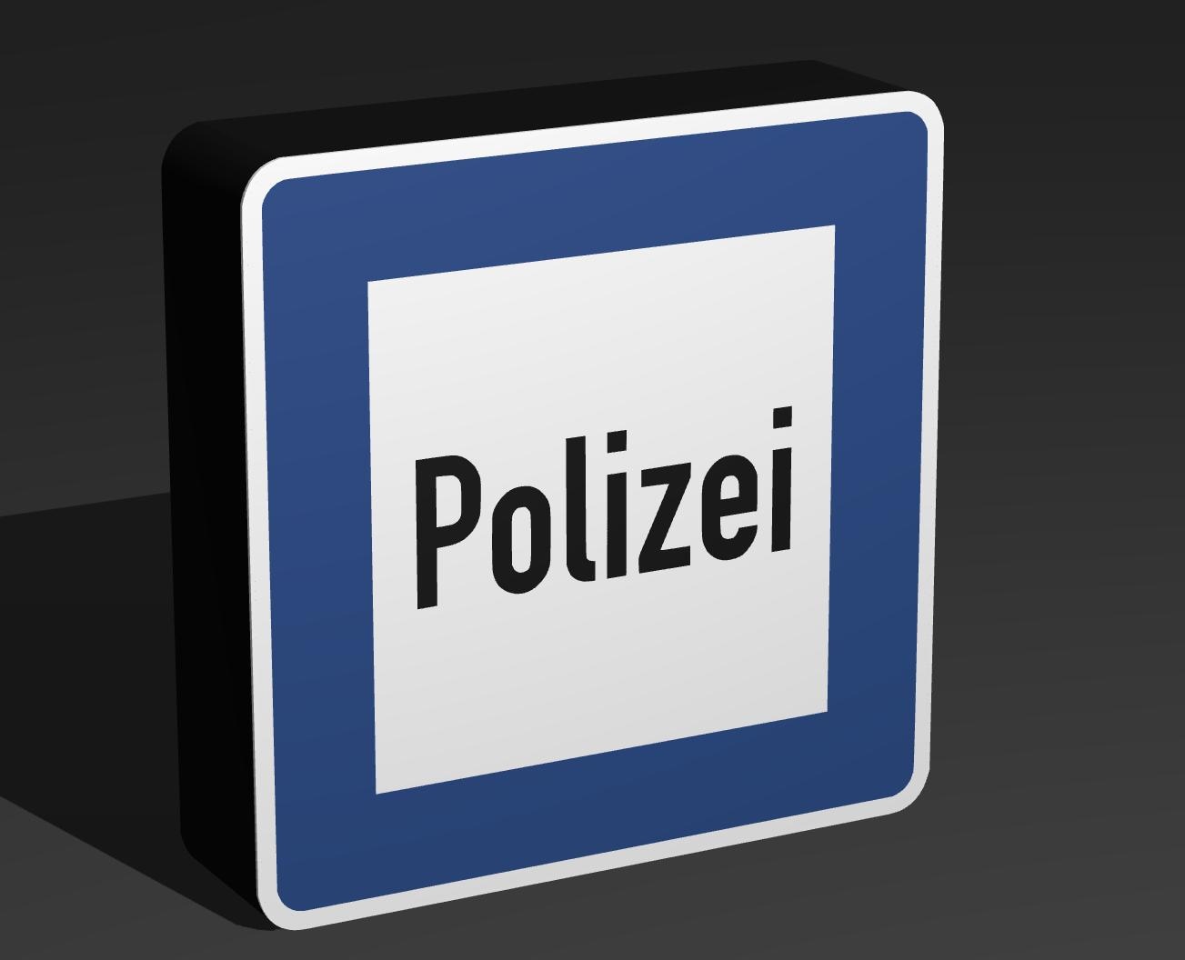 Polizei - Verkehrszeichen / Verkehrsschild / Warnzeichen Auto LED Lampe - Leuchtbox