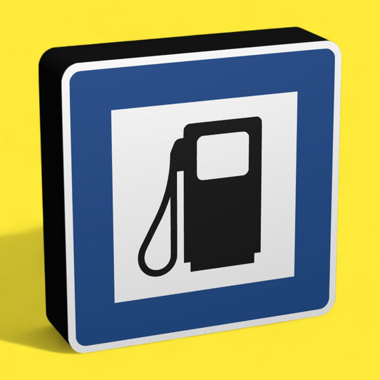 Tankstelle - Verkehrszeichen / Verkehrsschild / Warnzeichen Auto LED Lampe - Leuchtbox
